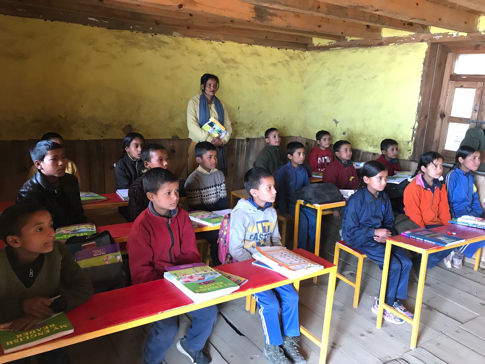 Nepal Schulgebäude im Bau